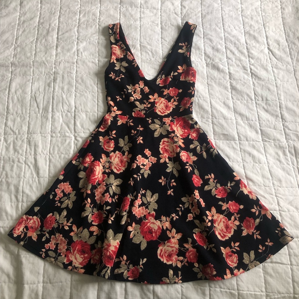 Charlotte Russe floral deep-v dress